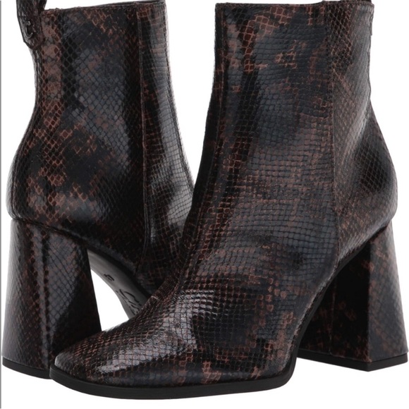 Sam Edelman Brown Snakeskin heeled boots - Picture 2 of 5